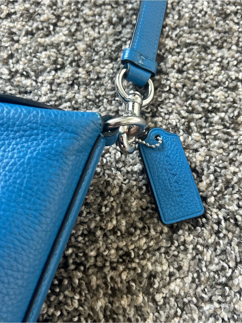 Coach Addie Crossbody, Blue Pebble Leather Turn-Lock - Picture 3 of 9